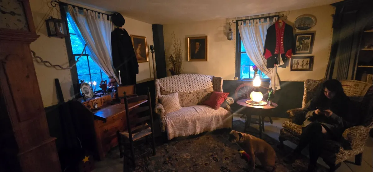 Victorian music room with period furnishings